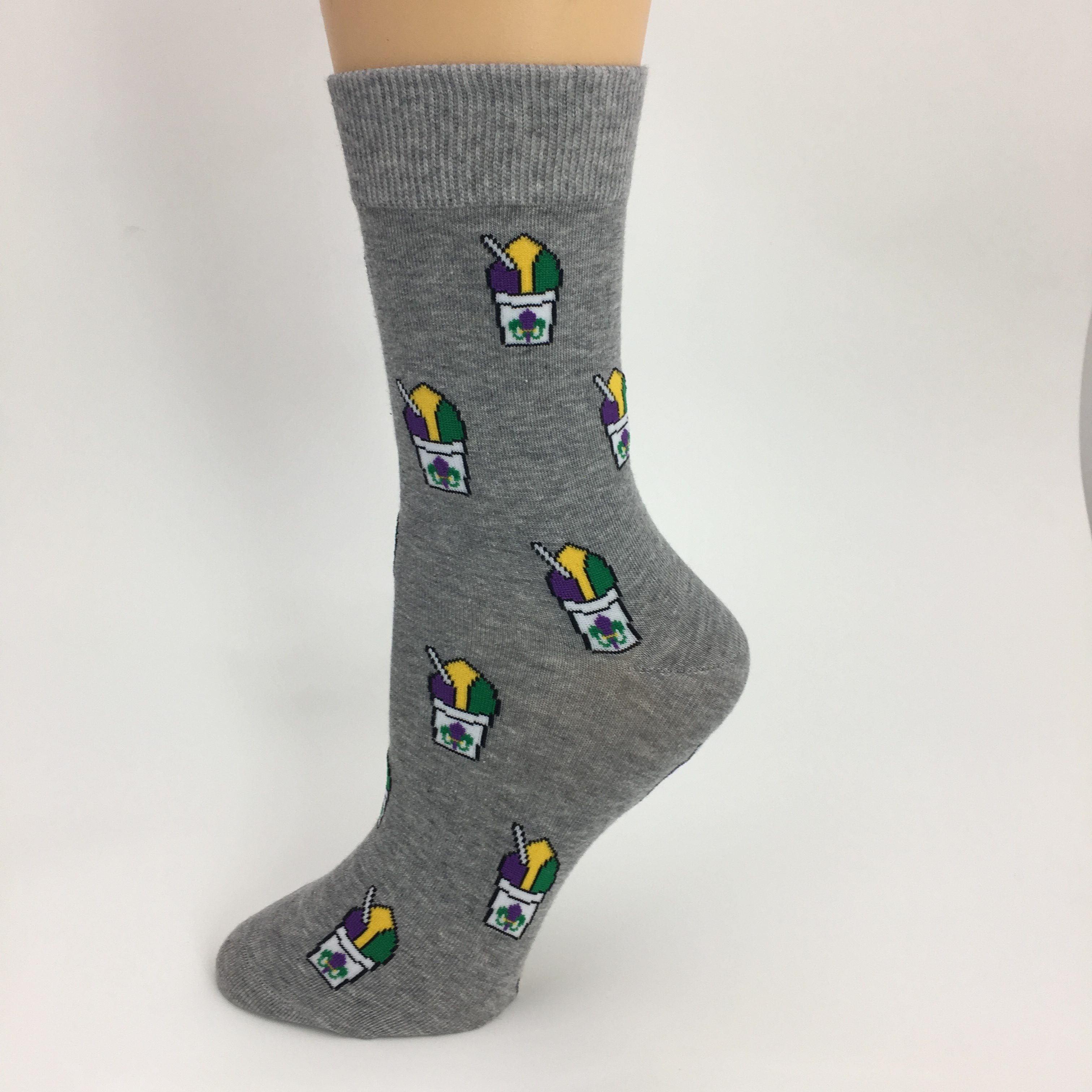 Mardi Gras Snowball Socks Gray Song Lily