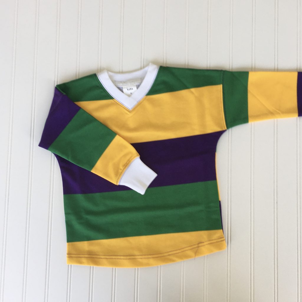 Kid’s Mardi Gras Striped Spirit Shirt 12 Pack Song Lily