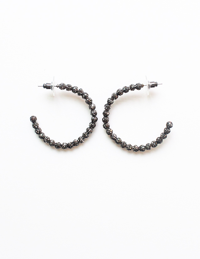 rhinestone ball hoop earrings
