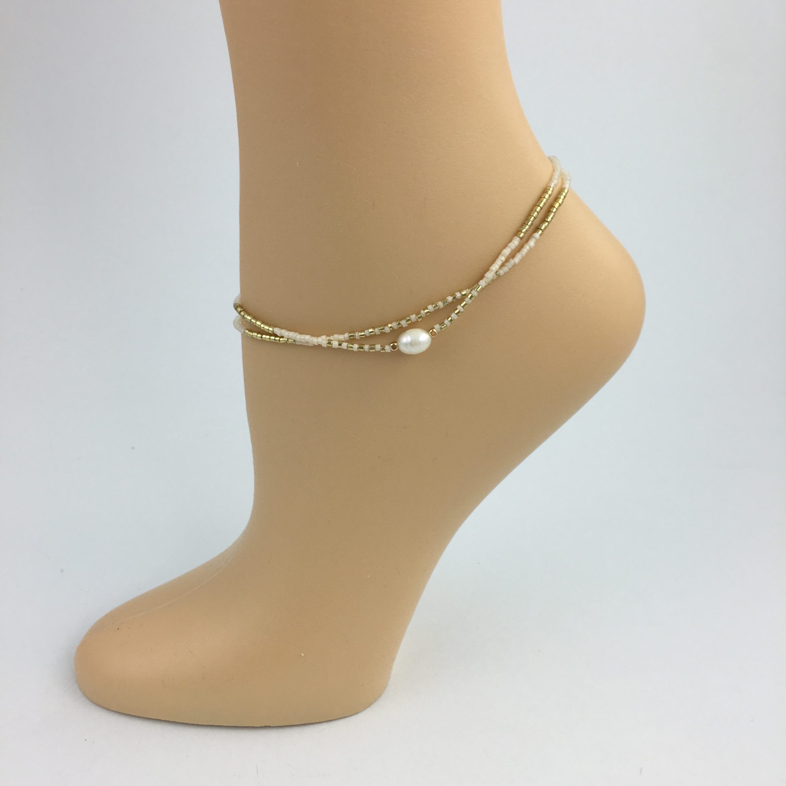 Double Layered Anklet OAF0769 GDWH Song Lily
