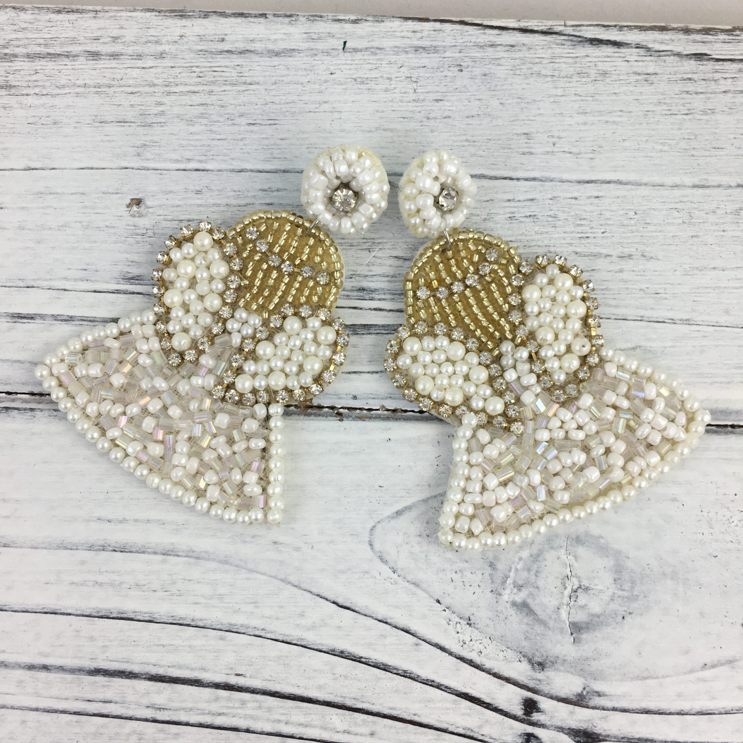 beaded angel earrings